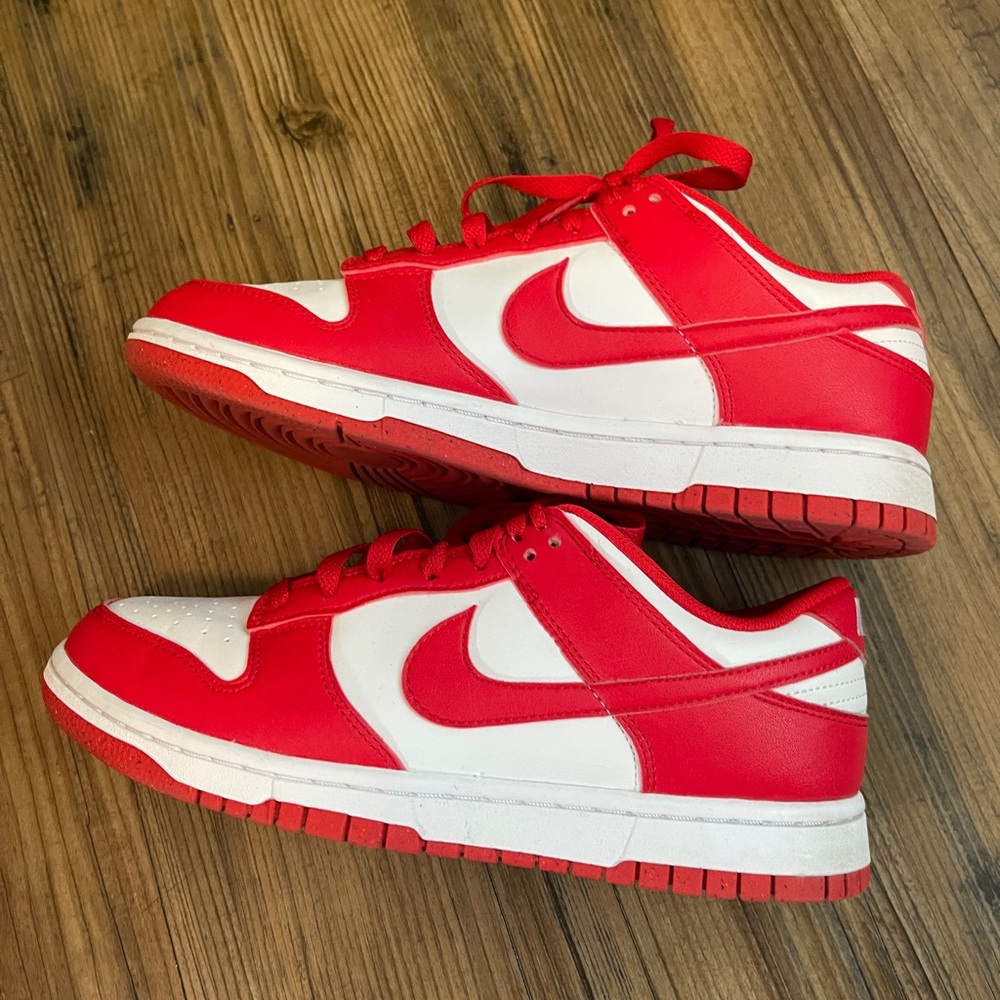 Nike Red and White Low-Top dunk Sneakers women’s 9 - Picture 8 of 10